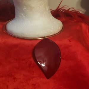 Burgundy and gold leaf neckksce